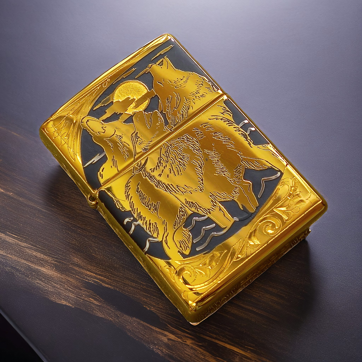 Зажигалка Zippo оригинал "Волки"