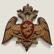 Герб Росгвардии, резной из бука — фотография 1