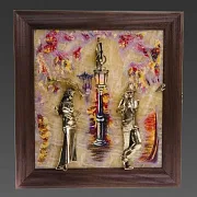Ключница «Пара. Осень» с бронзой и подсветкой — фотография 5