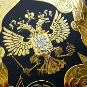 Кожаная обложка для автодокументов «Герб РФ» — фотография 5