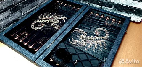 Нарды под стеклом «Золотой скорпион»