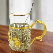Латунный подстаканник «Охота на медведя» — фотография 1