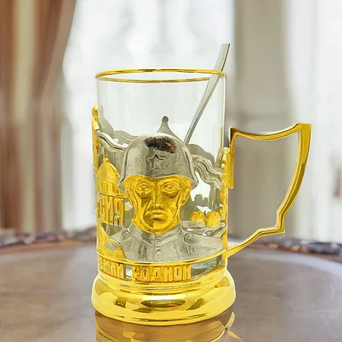 Металлический подстаканник «Защитники Отечества»