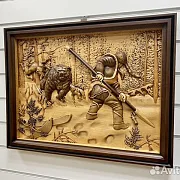 Резная картина «Охотник» 60×46 см — фотография 3