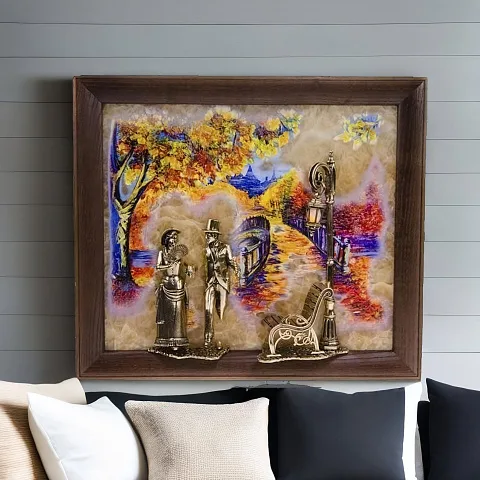 Ключница «Вечерняя прогулка. Мост» с подсветкой и бронзой