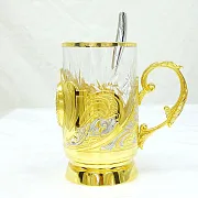 Металлический подстаканник «Малахит» — фотография 2