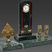 Часы «Погон» с гербом МЧС и подставками — фотография 2