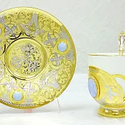 Кофейная чашка с блюдцем "Голубой агат". Златоуст — фотография 5