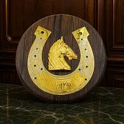 Подкова на счастье «Лошадь» №2 из латуни — фотография 1
