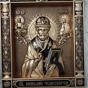 Резная Икона Николай Чудотворец — фотография 10