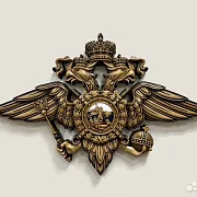 Герб МВД, резной из бука — фотография 1
