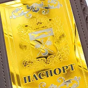 Кожаная обложка на паспорт «Герб Оренбургской области» — фотография 1