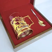 Латунный подстаканник «Рыцари» — фотография 4