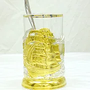 Латунный подстаканник «Корабли» — фотография 4