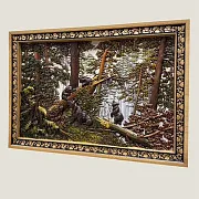 Резное панно «Мишки в лесу» 49×70 см — фотография 3