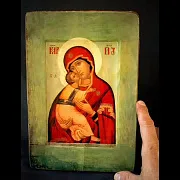 Икона Богоматерь Владимирская. С ковчегом — фотография 1