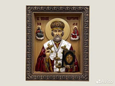 Святой Николай Чудотворец икона из дерева