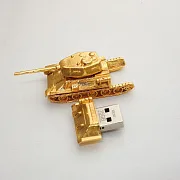 Бронзовая флешка «Танк» с позолотой — фотография 4