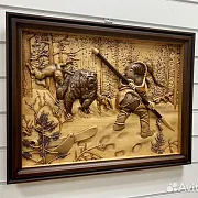 Резная картина «Охотник» 60×46 см — фотография 2