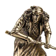 Статуэтка «Баба Яга» из бронзы на змеевике — фотография 2