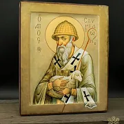 Икона "Св. Спиридон Тримифунтский" ручная работа — фотография 4