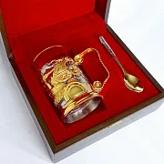Латунный подстаканник «Танки» — фотография 2